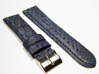 Genuine Python (snake) - blue with blue stitch