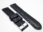 Genuine Python (snake) - black with black stitch